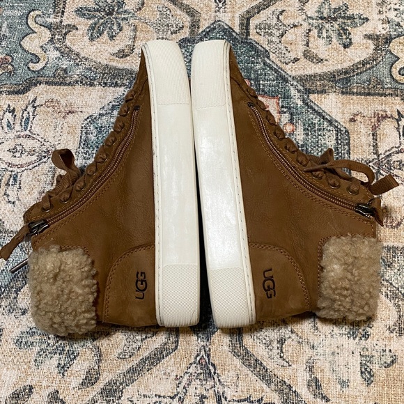 UGG Tan High-Top Sneakers with Cozy Lining - Picture 6 of 11